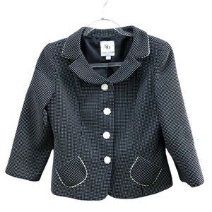Sandra Darren Vintage Cottagecore Polka Dot Blazer Size 6
